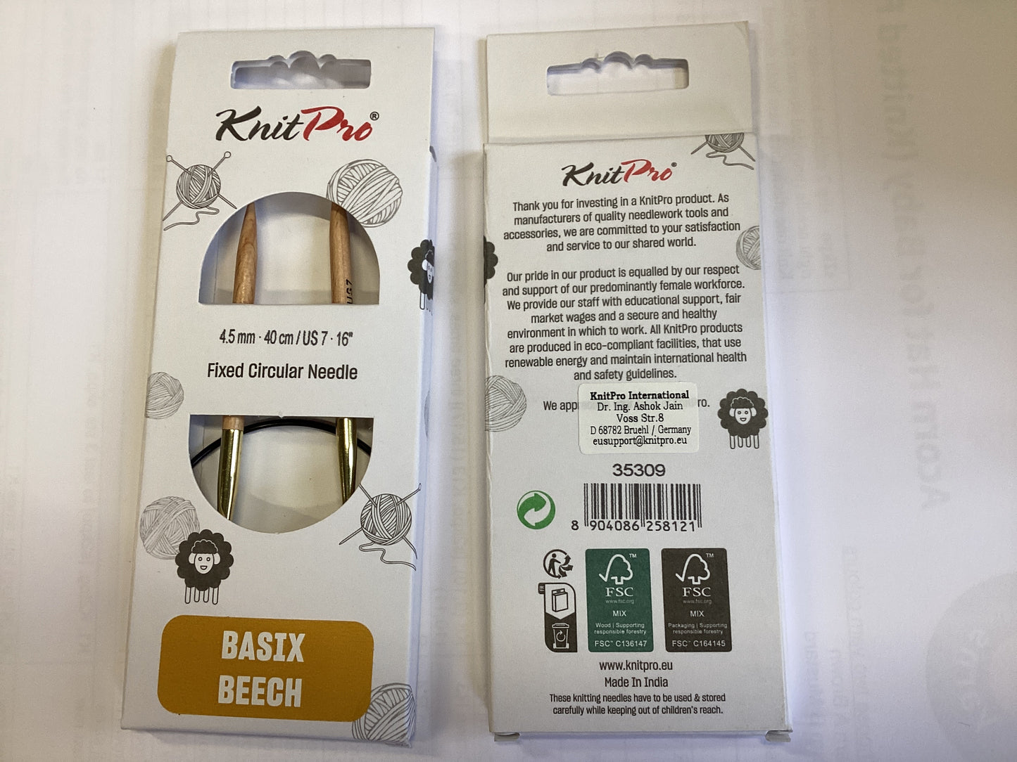 Knitpro BASIX Beech fixed circular needles
